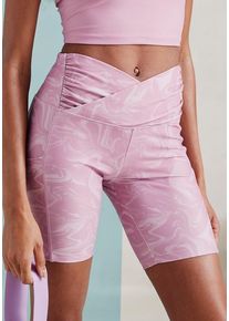 active by Lascana LASCANA ACTIVE Funktionshose pink Gr. XS (32/34) für Damen. Mit Logodruck, Allover-Druck, Logoschriftzug. Klassisch