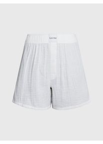 Calvin Klein Underwear Pyjamashorts BOXER SLIM mit Markenlabel auf dem Bund, weiß