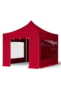 TOOLPORT 3x3m Aluminium Faltpavillon, inkl. 4 Seitenteile, rot - (600155)