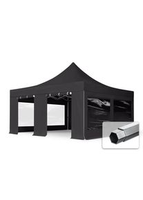 TOOLPORT 5x5m Aluminium Faltpavillon, inkl. 4 Seitenteile, schwarz - (59060)
