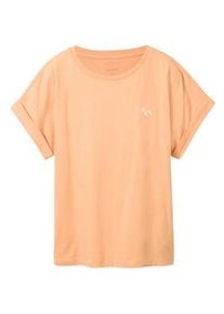 Tom Tailor Damen T-Shirt mit Stickerei, orange, Gr. XL