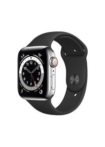 Apple Watch (Series 6) 2020 GPS + Cellular 40 mm - Titan Silber - Sportarmband Schwarz