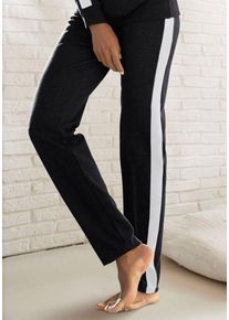 Bench. Loungewear Loungehose mit Seitenstreifen und geradem Bein, Loungeanzug, schwarz|weiß