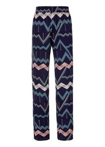 Lascana Pyjamahose mit grafischem Zick-Zack Muster, blau