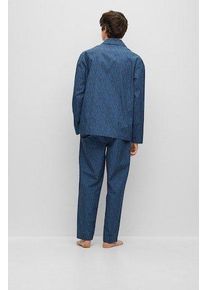 Hugo Pyjamahose Hero Pyjama mit elastischem Bund, blau