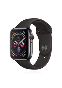 Apple Watch (Series 4) 2018 GPS 44 mm - Rostfreier Stahl Space Grau - Sportarmband Schwarz