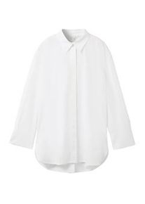 Tom Tailor Damen Unifarbene Bluse mit TENCEL(TM) Lyocell, weiß, Uni, Gr. 36