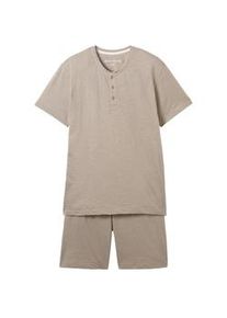 Tom Tailor Herren Pyjama Shorty, grau, Melange Optik, Gr. 48
