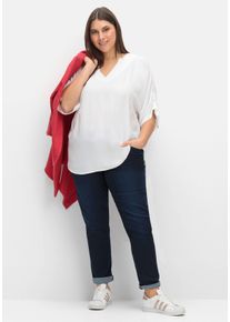 CREATION L PREMIUM Große Größen Schmale Jeans mit Strick-Dehnbund, weiche Qualität Gr. 20 blau für Damen