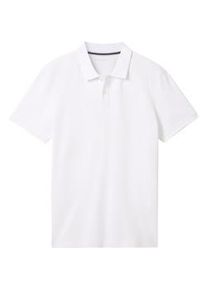 Tom Tailor Herren Basic Polo Shirt, weiß, Uni, Gr. XXL