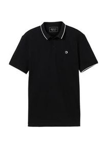 Tom Tailor DENIM Herren Basic Poloshirt, schwarz, Uni, Gr. XL