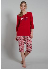 Götzburg GÖTZBURG Pyjama ein echter Hingucker mit verspieltem Print und passender Hose, rot