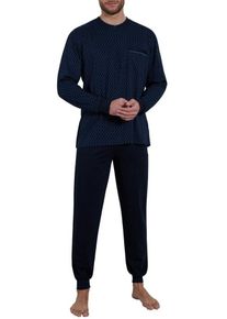 Götzburg GÖTZBURG Pyjama (2 tlg) mit praktischen Bündchen und Brusttasche, blau