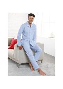 King´S Club Schlafanzug KINGS CLUB Gr. 44/46, blau (bleu-weiß-gestreift - finette) Herren Homewear-Sets