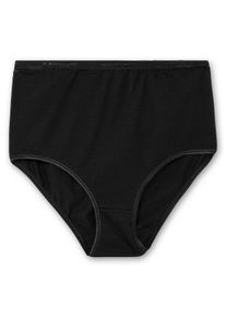 wäschepur Große Größen 5er-Pack Taillenslips, aus Baumwollstretch Gr. 52/54 schwarz für Damen