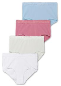 wäschepur Große Größen 4er-Pack Taillenslips, mit Spitzenbund Gr. 44 mehrfarbig für Damen