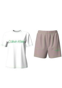 Calvin Klein Underwear Schlafanzug S/S SLEEP SET (2 tlg) mit Markenlabel, weiß
