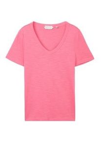 Tom Tailor Damen T-Shirt mit Bio-Baumwolle, rosa, Uni, Gr. XXL