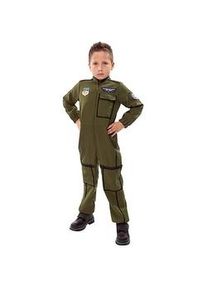 buttinette Kampfflieger-Overall für Kinder, olivgrün