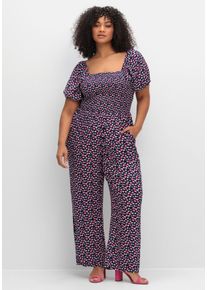 sheego by Joe Browns Große Größen Overall mit Minimalprint, aus Viskose Gr. 48 blau von sheego für Damen