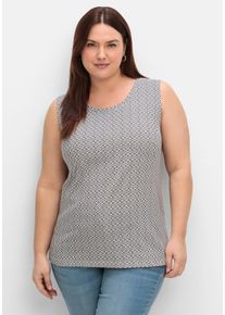 Große Größen Jerseytop mit graphischem Minimalprint Gr. 60 schwarz bedruckt von sheego für Damen