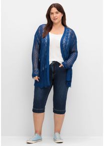 Große Größen Schmale Caprijeans mit Push-up-Effekt, ultraflexibel Gr. 54 blau von sheego für Damen