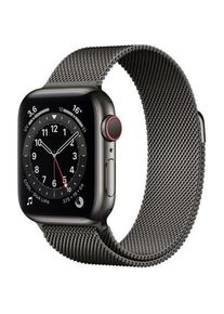 Apple Watch (Series 6) 2020 GPS 44 mm - Aluminium Space Grau - Milanaise Armband Grau