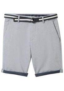 Tom Tailor Herren Slim Chino Shorts mit Gürtel, blau, Uni, Gr. 30