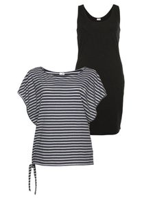 Kangaroos Jerseykleid (Set, 2-tlg., mit T-Shirt) für einen sommerlichen Kombi-Look, grau|schwarz|weiß