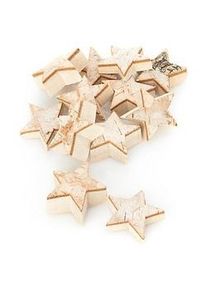 buttinette Sterne aus Birkenholz, 1–2 cm, 12 Stück