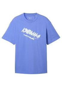 Tom Tailor DENIM Herren T-Shirt mit Logo Print, blau, Logo Print, Gr. XXL