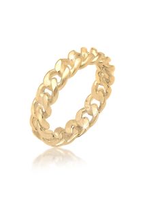 Elli Damen Fingerring "Panzer Design Bandring 925 Silber", 52mm, ohne Stein, Silber 925 (Sterlingsilber), 4mm, gold, Silber 925 (Sterlingsilber),