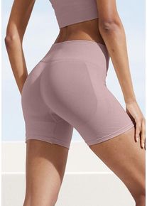Lascana Funktionsshorts 'Po Push Up' violett Gr. S (36/38) für Damen. Mit Logodruck. Figurbetont