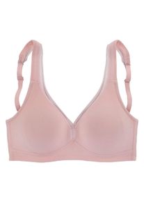 Petite Fleur Große Größen T-Shirt-BH Gr. 90E rosa/weiß für Damen