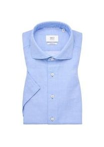 Eterna MODERN FIT Linen Shirt in azurblau unifarben, azurblau, 44