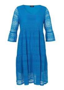 Via Appia Due Große Größen Stufenkleid aus Spitze, mit Jersey-Unterkleid Gr. 54 blau für Damen