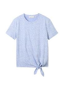 Tom Tailor DENIM Damen T-Shirt mit Bio-Baumwolle, blau, Print, Gr. XXL