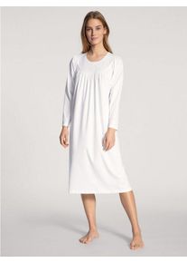 Calida Nachthemd Soft Cotton Schlafhemd ca. 110 cm lang, Comfort Fit, Raglanschnitt, weiß