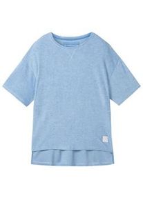 Tom Tailor Damen T-Shirt mit Rundhalsausschnitt, blau, Uni, Gr. S/36