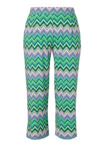 Via Appia Due Große Größen 7/8-Hose mit Zickzackmuster und elastischem Bund Gr. 42 grün für Damen