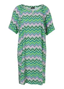 Via Appia Due Große Größen Legeres Kleid mit grafischem Druck und kurzen Ärmeln Gr. 46 grün für Damen