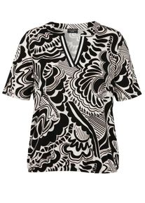 Via Appia Due Große Größen Shirt mit Grafikprint und Gummizugbund Gr. 50 schwarz für Damen