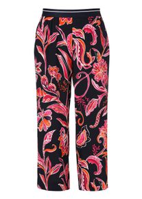 Via Appia Due Große Größen Fließende Culotte mit Blumenprint und Stretchbund Gr. 54 blau geblümt für Damen