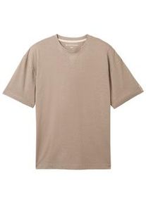 Tom Tailor Herren T-Shirt in Melange-Optik, beige, Melange Optik, Gr. 48