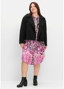 sheego loves miss goodlife Große Größen Kurze Jacke mit breitem Reverskragen Gr. 52 schwarz von sheego für Damen