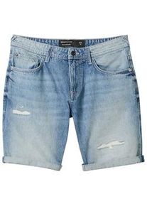 Tom Tailor DENIM Herren Regular Shorts mit recycelter Baumwolle, blau, Uni, Gr. XXL