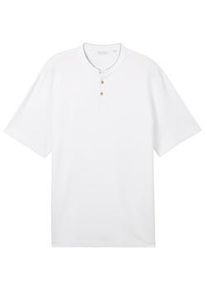 Tom Tailor Herren Plus - Poloshirt mit Stehkragen, weiß, Uni, Gr. 4XL