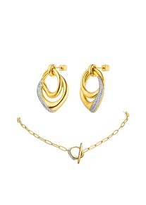 Paul Valentine Crystal Galaxy Earrings Set Gold