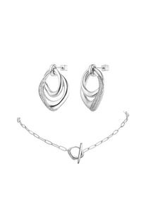 Paul Valentine Crystal Galaxy Earrings Set Silver