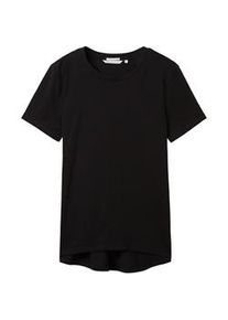 Tom Tailor DENIM Damen T-Shirt mit Bio-Baumwolle, schwarz, Uni, Gr. XS